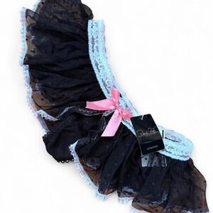 NWT Y2K 2000s lingerie mirco mini skirt panty with lace details!